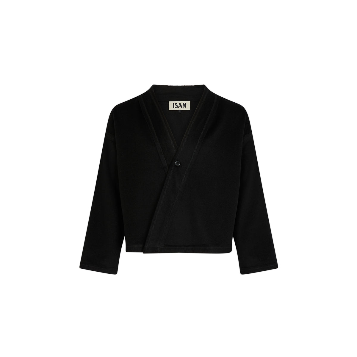 Black Merino Wool Kimono
