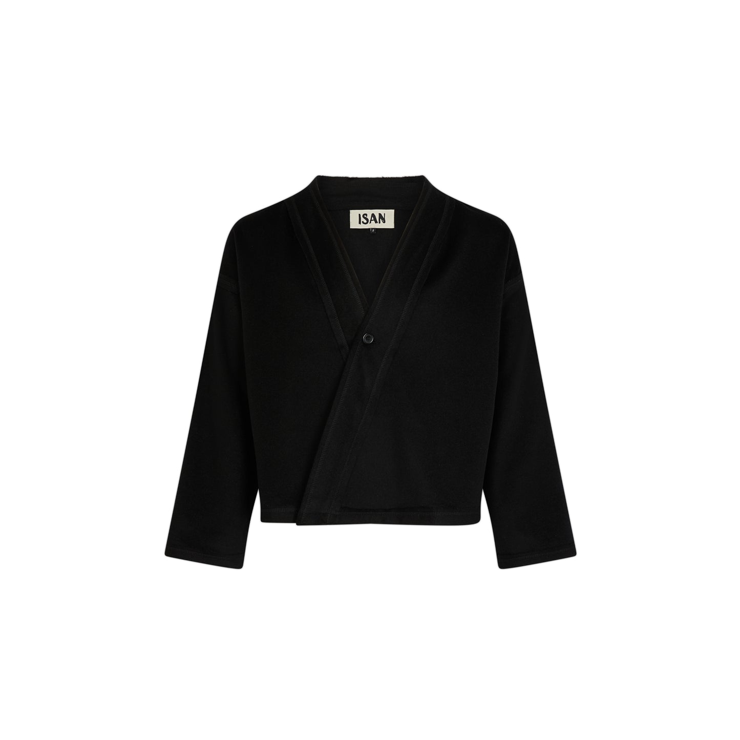 Black Merino Wool Kimono