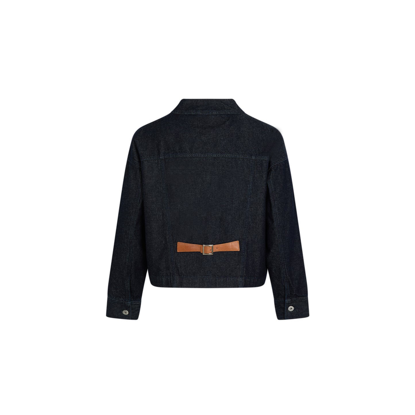 Denim Kimono with Leather Back Belt
