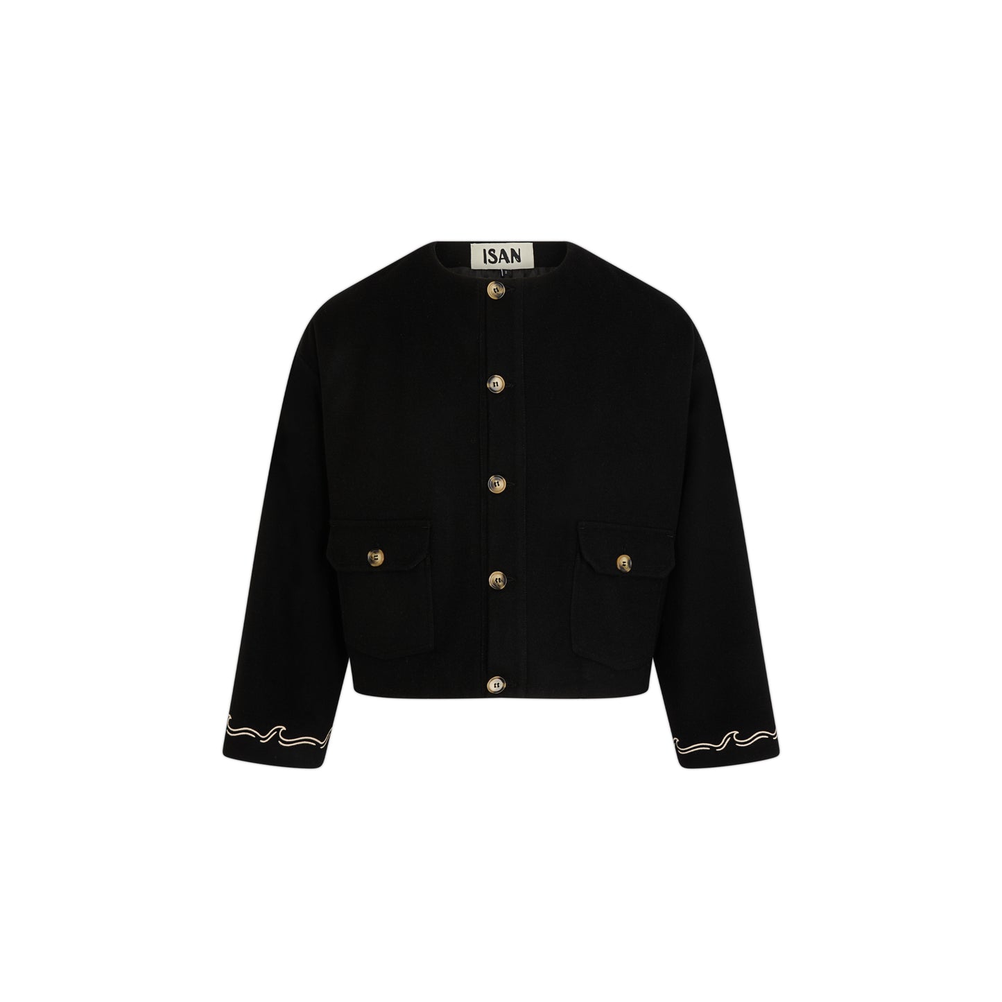 Black Wool Embroidered Jacket