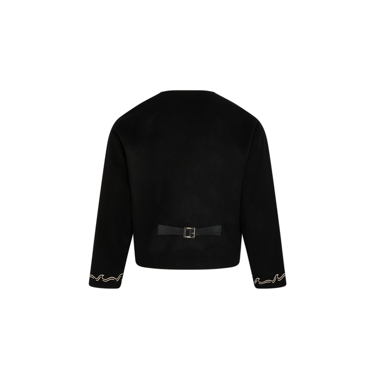 Black Wool Embroidered Jacket