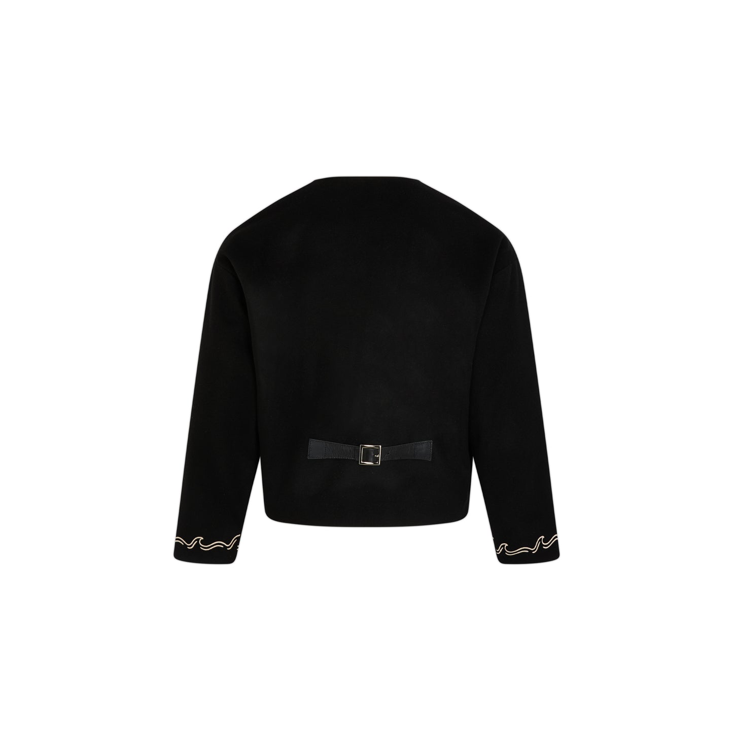Black Wool Embroidered Jacket