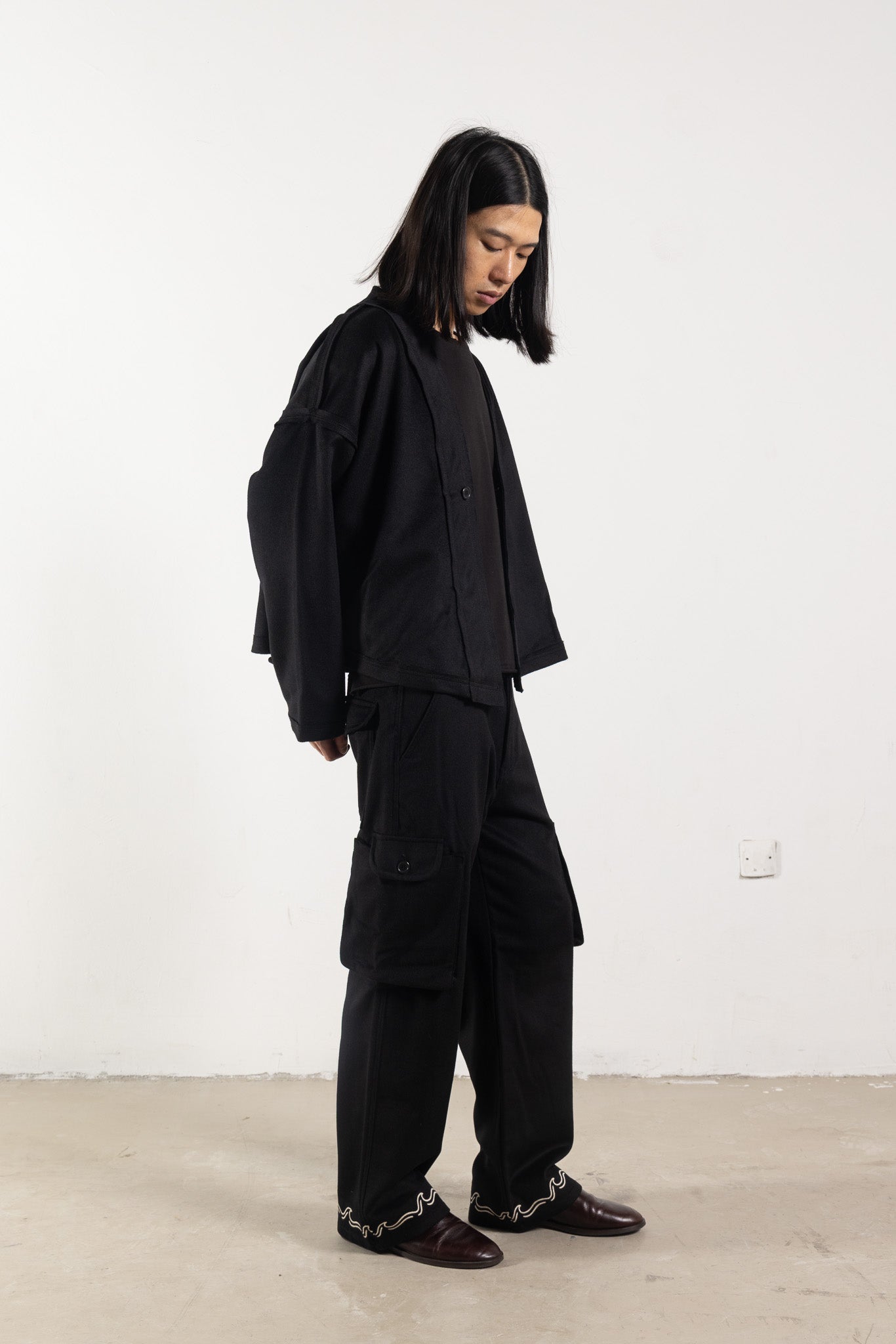Black Wool & Cashmere Pants