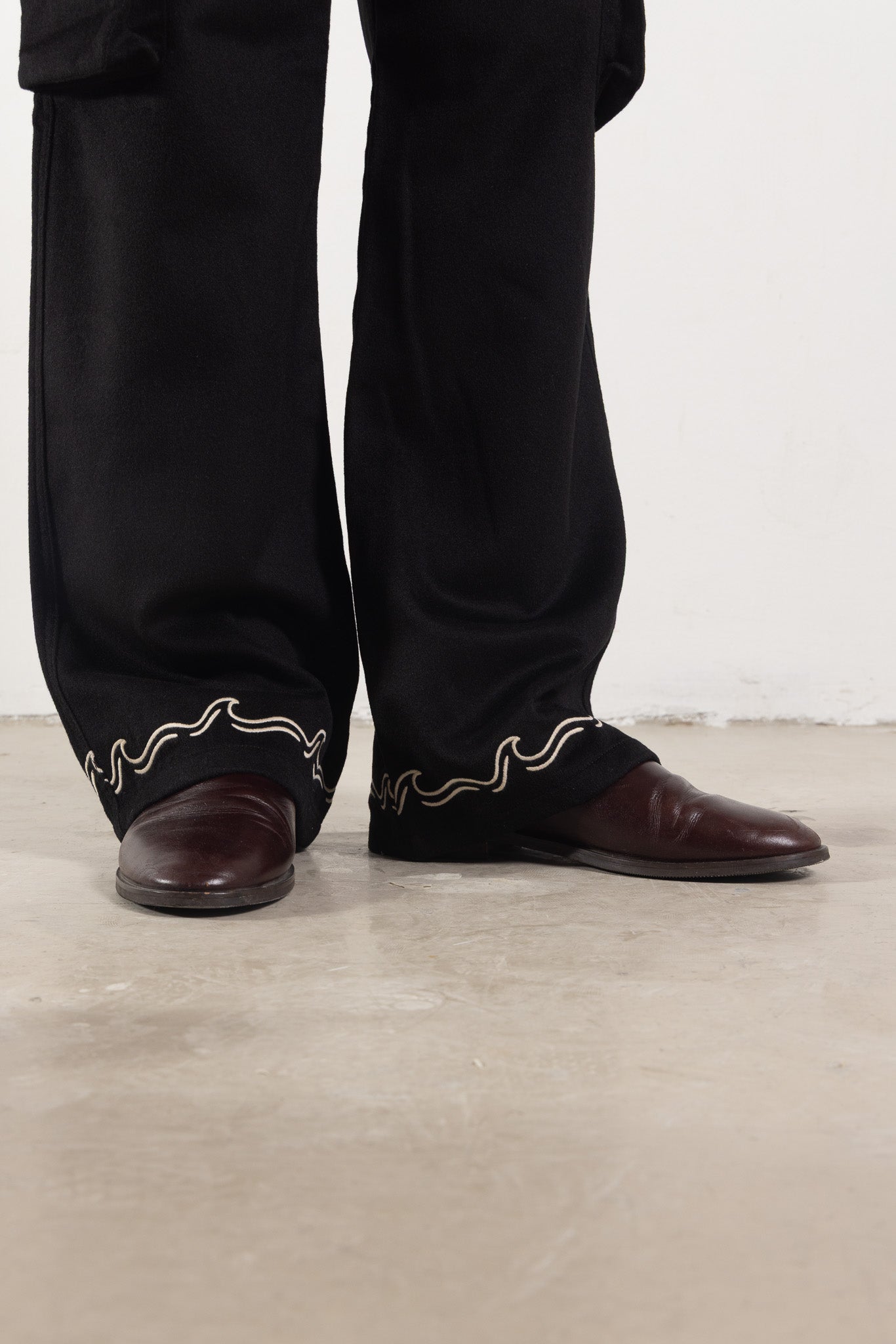 Black Wool & Cashmere Pants