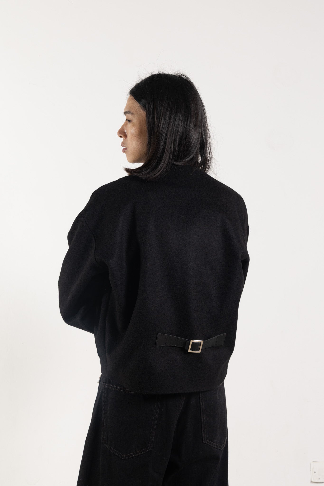 Black Wool Embroidered Jacket